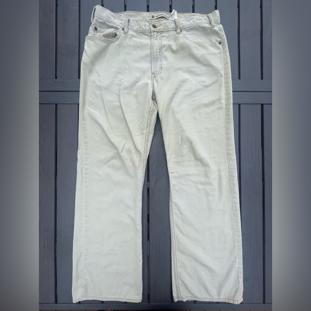 Gap white corduroy straight leg pants